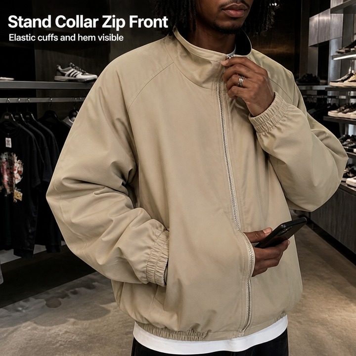 Stand Collar Puffer Jacket – Men's Heavyweight Vintage-Inspired Workwear Coat, Streetwear Ins Aesthetic With Quilted Lining & Utility Pockets​_viptrois.com