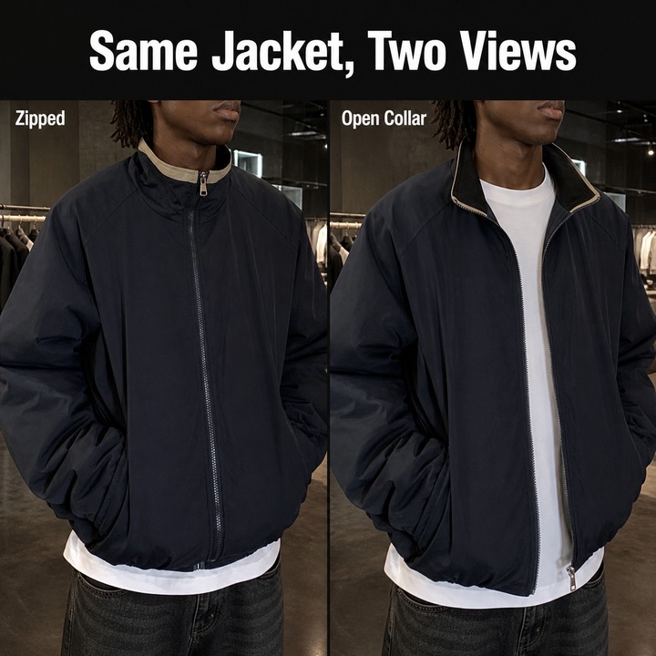 Stand Collar Puffer Jacket – Men's Heavyweight Vintage-Inspired Workwear Coat, Streetwear Ins Aesthetic With Quilted Lining & Utility Pockets​_viptrois.com