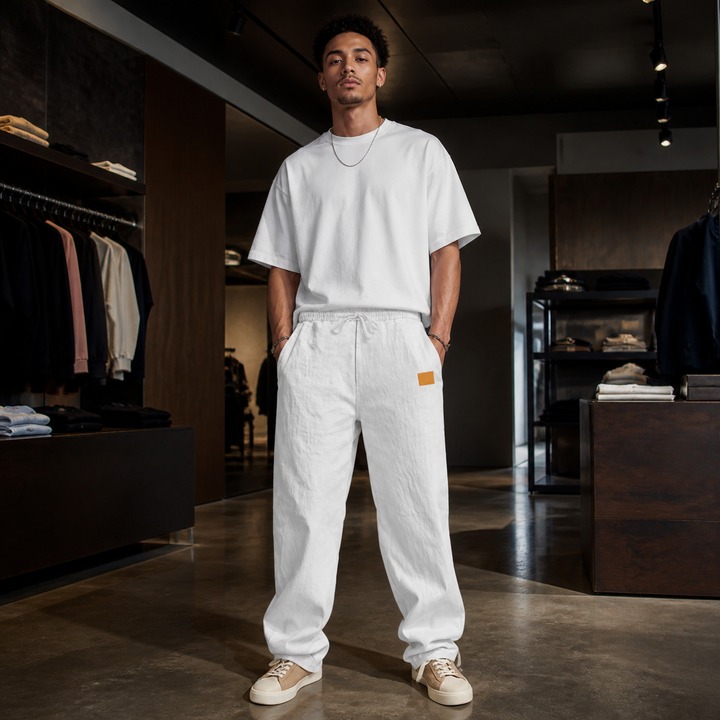 Men's Clothing Summer Men's Linen Casual Pants Wide Leg Breathable Beach Trousers Simple For Formal & Casual_viptrois.com