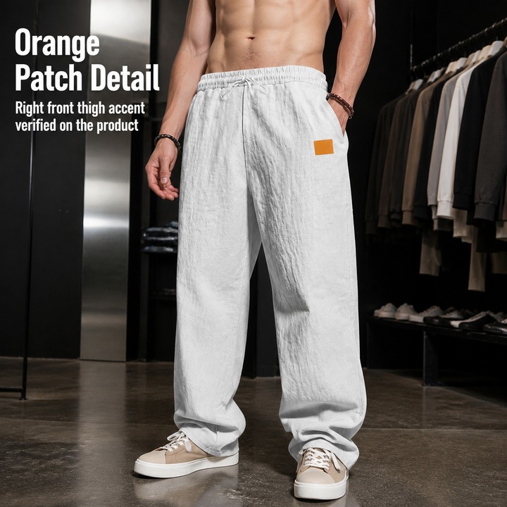 Men's Clothing Summer Men's Linen Casual Pants Wide Leg Breathable Beach Trousers Simple For Formal & Casual_viptrois.com