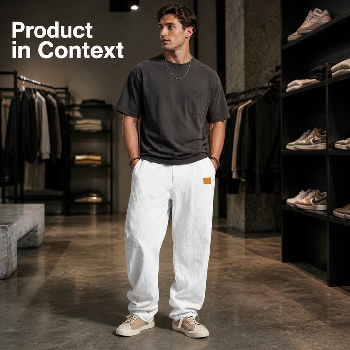 Men's Clothing Summer Men's Linen Casual Pants Wide Leg Breathable Beach Trousers Simple For Formal & Casual_viptrois.com