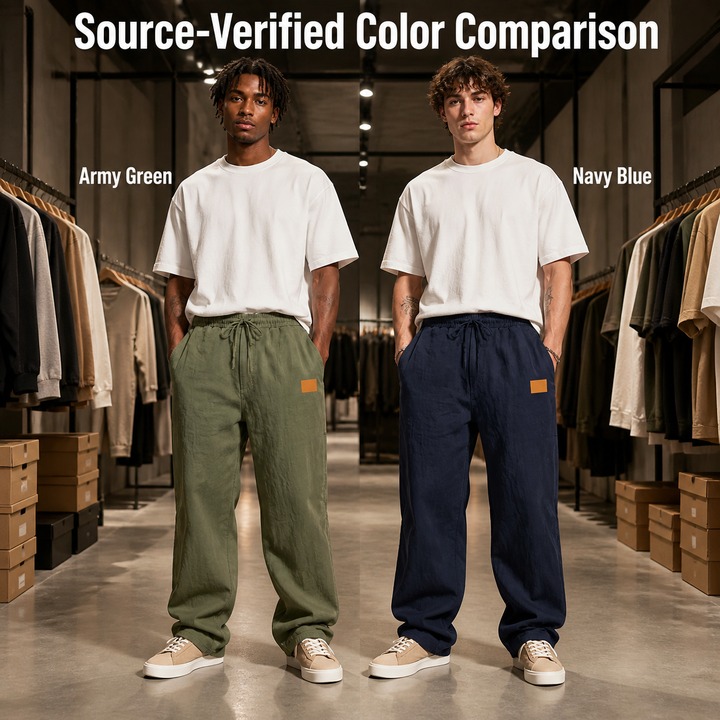 Men's Clothing Summer Men's Linen Casual Pants Wide Leg Breathable Beach Trousers Simple For Formal & Casual_viptrois.com