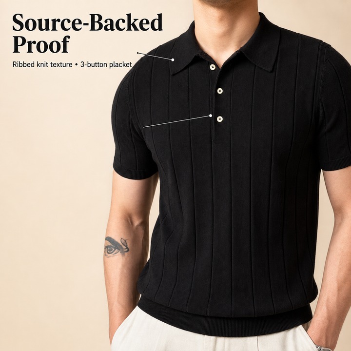 Men's Slim Fit Polo Shirt Summer Light Luxury Striped Lapel Short Sleeved Business Casual Handsome Knitted T-Shirt_viptrois.com