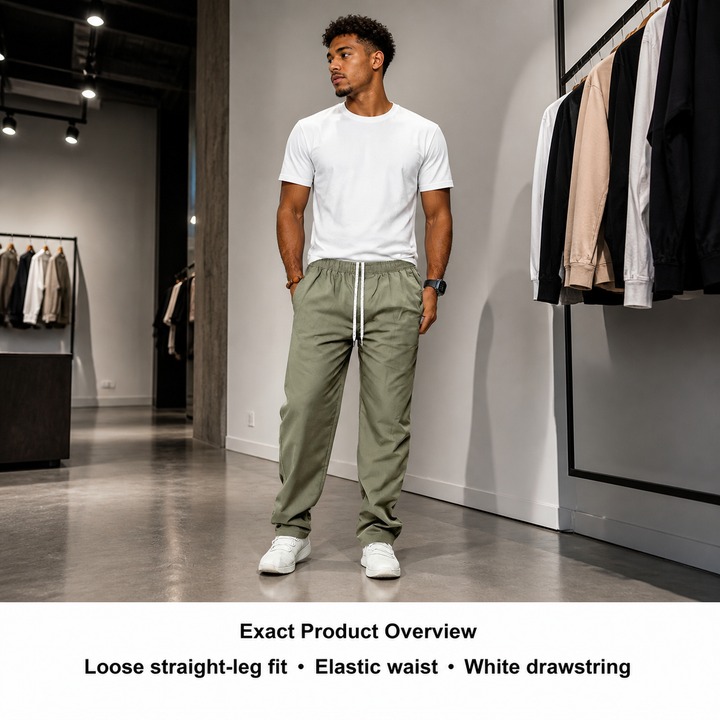 Men's Clothing Men's High Street Casual Loose Straight Leg Trousers Breathable Light Luxury Business Commuter Style_viptrois.com