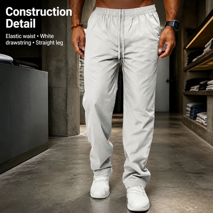 Men's Clothing Men's High Street Casual Loose Straight Leg Trousers Breathable Light Luxury Business Commuter Style_viptrois.com
