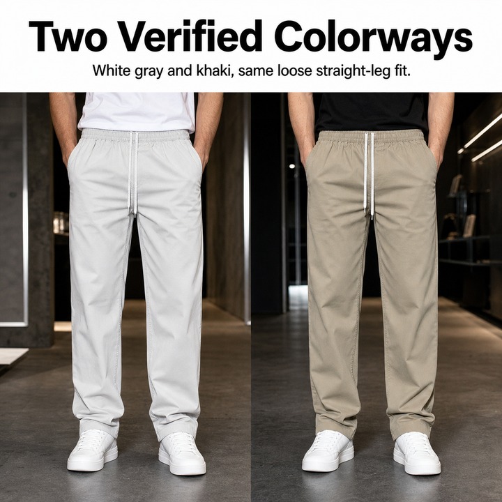 Men's Clothing Men's High Street Casual Loose Straight Leg Trousers Breathable Light Luxury Business Commuter Style_viptrois.com