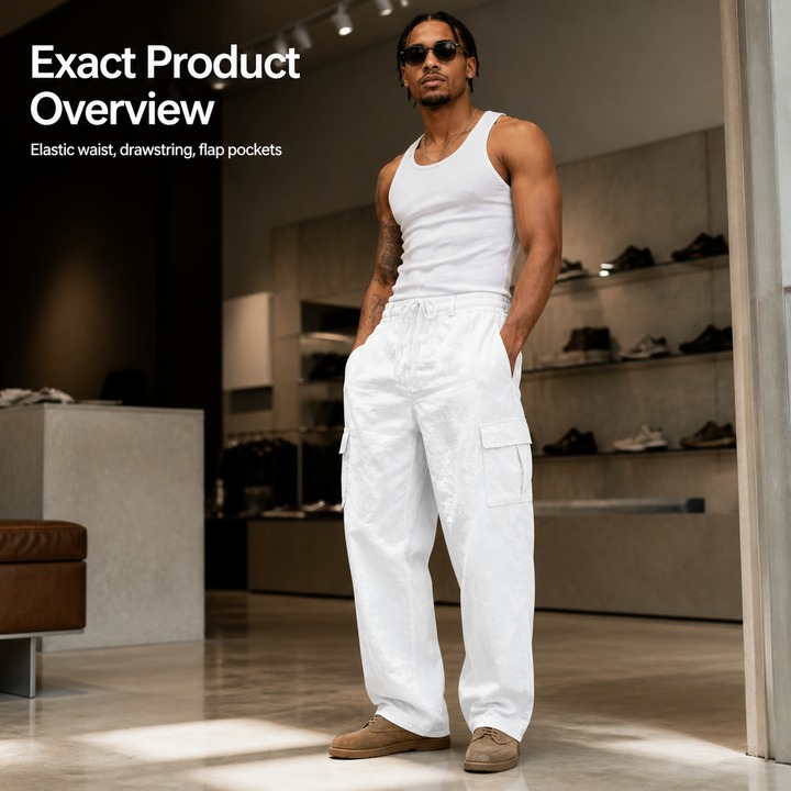 Plus Size Men's Casual Sports Trousers Breathable Loose Straight Leg Multi Pocket All Season Workwear For Outdoor_viptrois.com