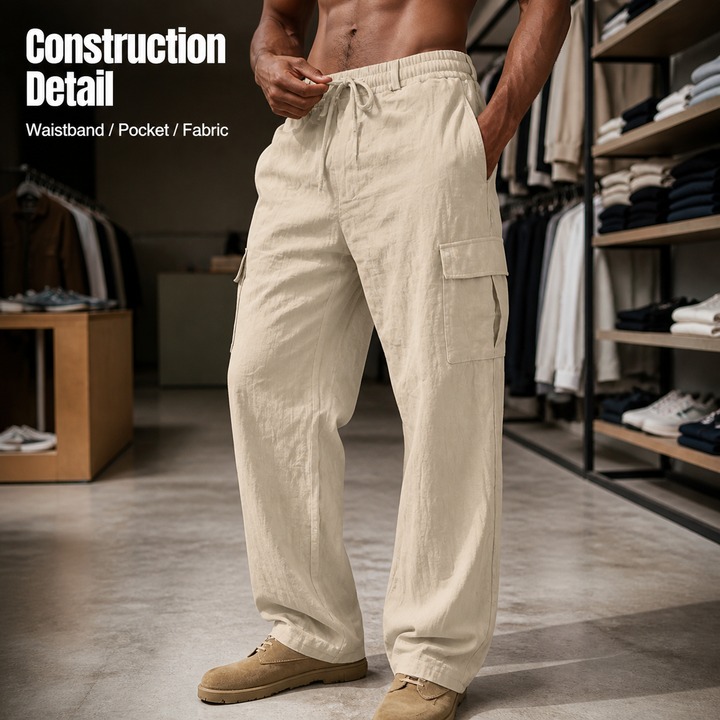 Plus Size Men's Casual Sports Trousers Breathable Loose Straight Leg Multi Pocket All Season Workwear For Outdoor_viptrois.com