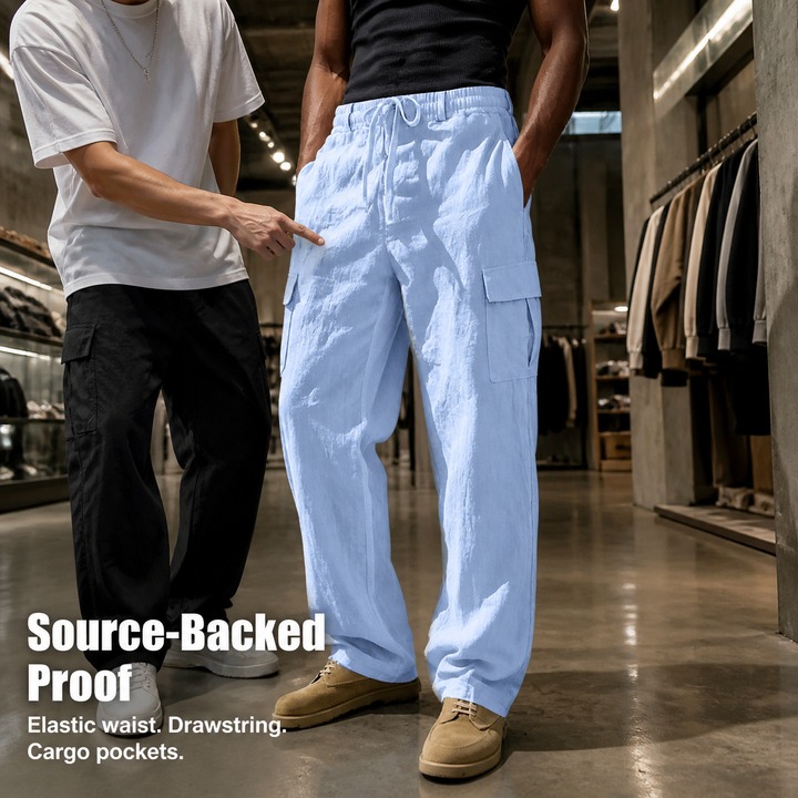 Plus Size Men's Casual Sports Trousers Breathable Loose Straight Leg Multi Pocket All Season Workwear For Outdoor_viptrois.com