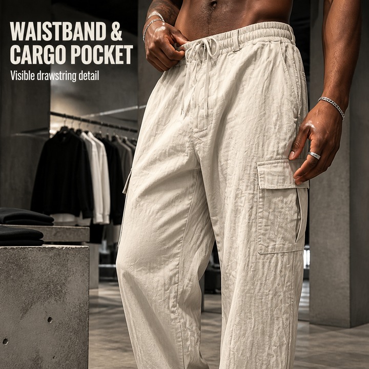 Plus Size Men's Casual Sports Trousers Breathable Loose Straight Leg Multi Pocket All Season Workwear For Outdoor_viptrois.com