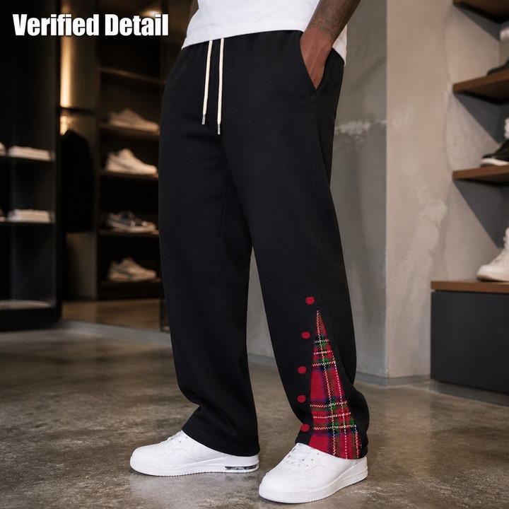 Men's Clothing Plus Size Men's Straight Leg Pants Long Casual Sports Jogging Sweatpants Button Up Basketball Style Autumn Winter_viptrois.com