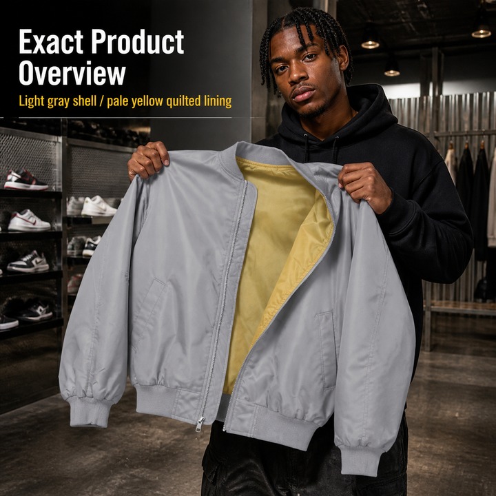 Men's Vintage-Inspired Bomber Jacket With Contrast Lining, Detroit Streetwear Style Thickened Cotton Flight Jacket For Urban Motorcycle Aesthetic​​_viptrois.com