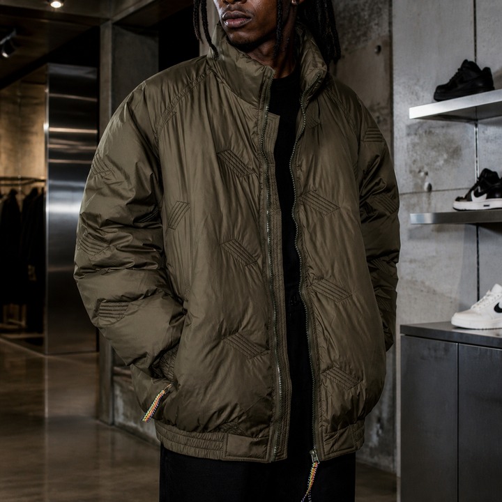 ​​Men's Vintage Bomber Jacket With Stand-Up Collar, Unisex Quilted Puffer Coat, Winter Cotton-Padded Casual Outerwear For Street Style​​_viptrois.com