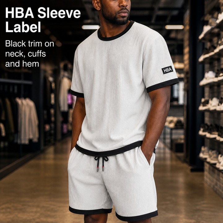 Men's Clothing Summer Casual Sports Suit For Men, Ice Silk Short-sleeved T-shirt And Shorts, A Complete Set Of Men's Matching Fashion Two-piece Suit_viptrois.com