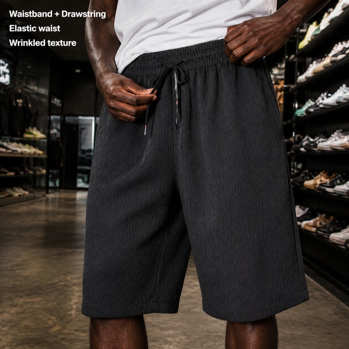 Men's Clothing Summer Casual Sports Suit For Men, Ice Silk Short-sleeved T-shirt And Shorts, A Complete Set Of Men's Matching Fashion Two-piece Suit_viptrois.com