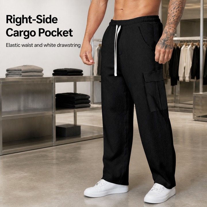 Men's Clothing Men's Heavyweight Corduroy Pants Loose Fit Retro Casual Workwear Wide Leg Trousers For Autumn Versatile Bottoms_viptrois.com