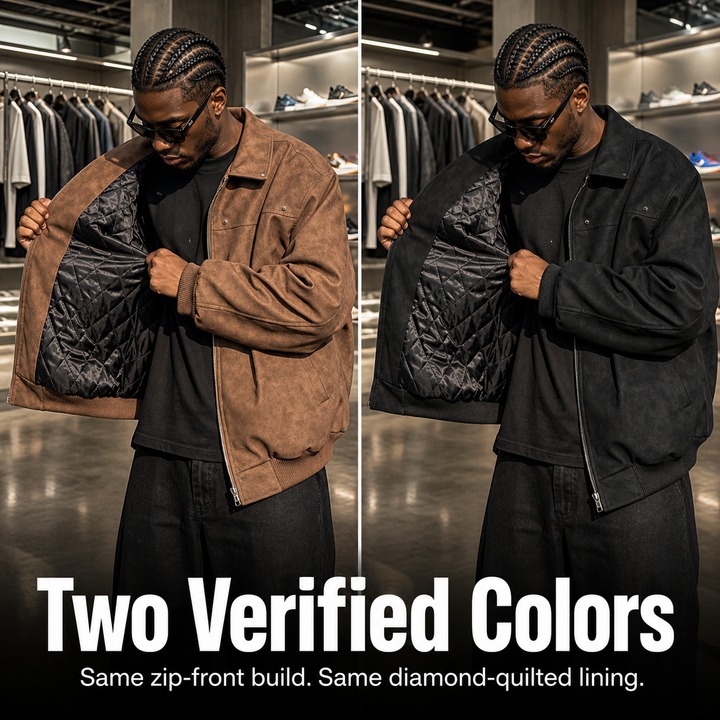 ​​Men's Slim-Fit Leather Jacket With Quilted Lining, Vintage Biker Style Zip-Up Coat, Winter Faux Leather Bomber Jacket For Streetwear​​_viptrois.com