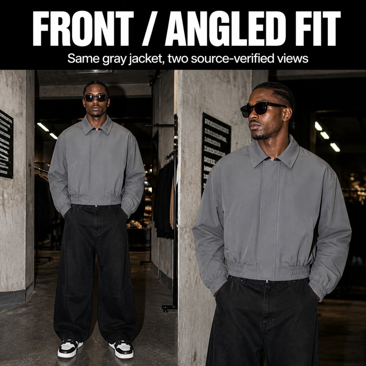 Minimalist Cropped Bomber Jacket – Men’s Padded Shoulder Zip-Up Coat, Solid Color Pilot-Inspired Streetwear_viptrois.com