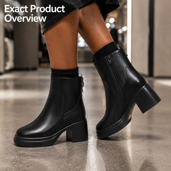 Women's Oxfords Boots Chunky Heel Ankle Drop Shipping Available Fleece Lined Comfortable Soft Leather Cotton Shoes For Winter Shoes_voghion.com