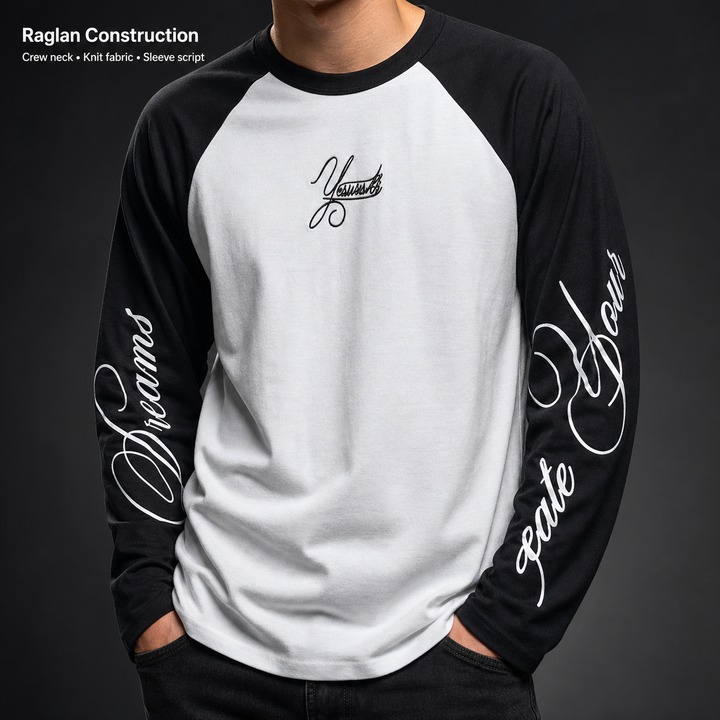 American Style Letter Print Long Sleeve T-Shirt For Men | Relaxed Fit Color Block Casual Top_viptrois.com