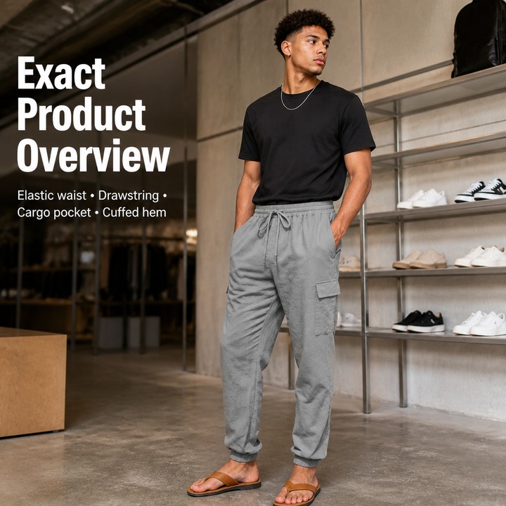 Men's Clothing Spring/Summer Men's Linen Cargo Pants With Multi Pockets Outdoor Loose Breathable Sports Casual_viptrois.com
