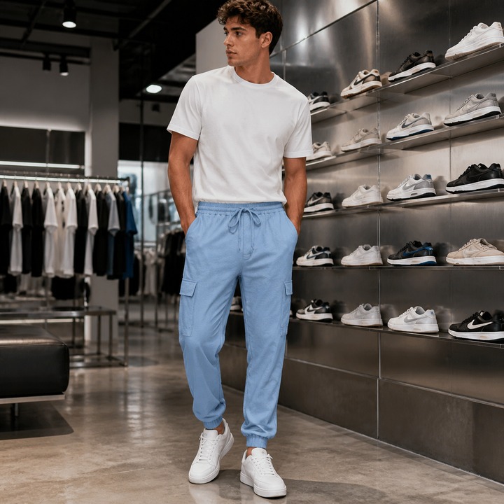 Men's Clothing Spring/Summer Men's Linen Cargo Pants With Multi Pockets Outdoor Loose Breathable Sports Casual_viptrois.com