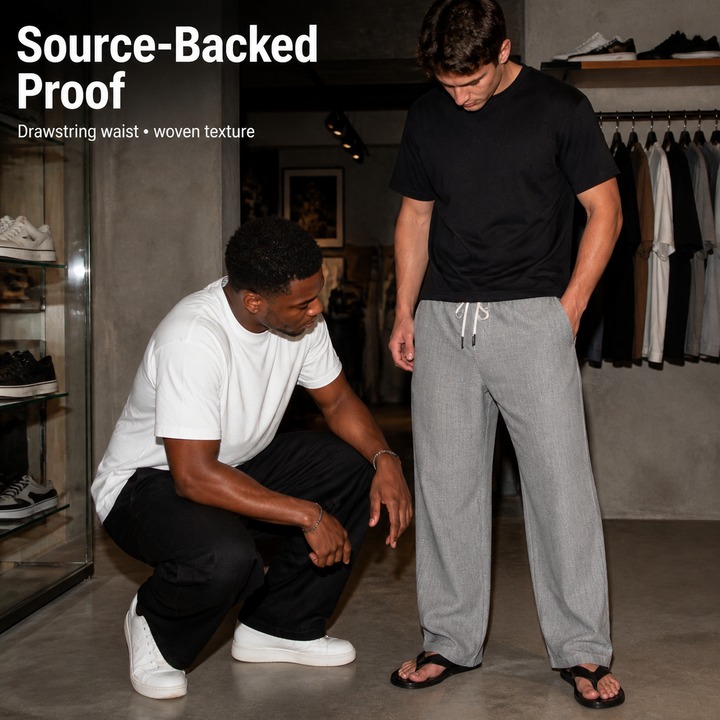 Summer Linen Men's Casual Pants Style Simple Stylish Solid Color Drawstring Straight Leg_viptrois.com