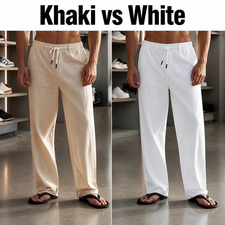 Summer Linen Men's Casual Pants Style Simple Stylish Solid Color Drawstring Straight Leg_viptrois.com
