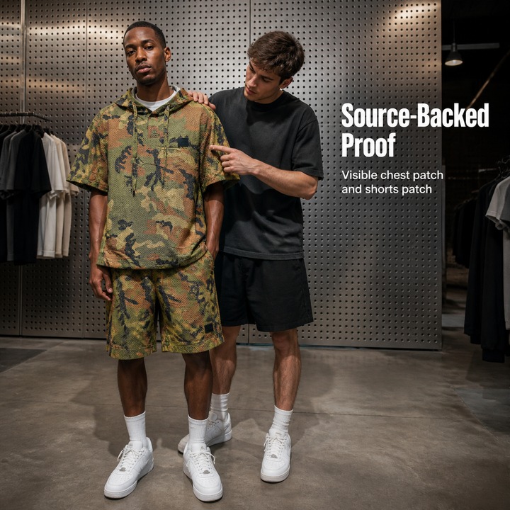 Men's Summer Thin Breathable Sunscreen Hooded Sports Set Short Sleeved Two Piece Suit Trendy Solid Color Loose Casual Outfit_viptrois.com