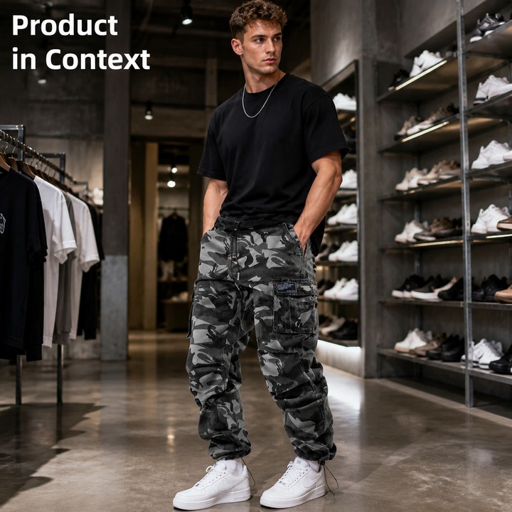 Men's Clothing Spring Autumn Men's Casual Loose Cuff Trousers Multi Pocket Solid Color Workwear For Formal & Casual_viptrois.com