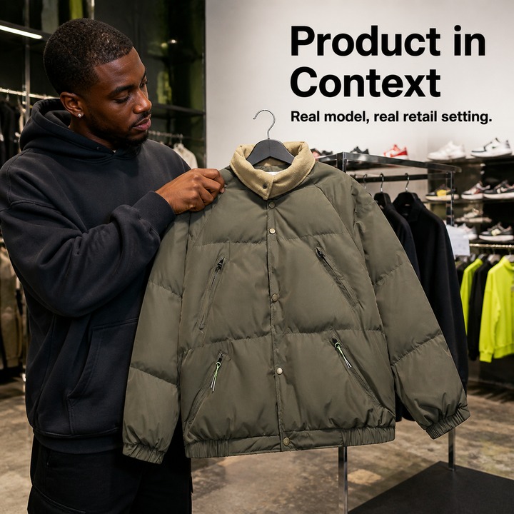 ​​Unisex Vintage-Inspired Short Puffer Jacket, Minimalist Stand Collar Coat With Thickened Cotton Fill, Streetwear For Couples & Urban Styling​​_viptrois.com