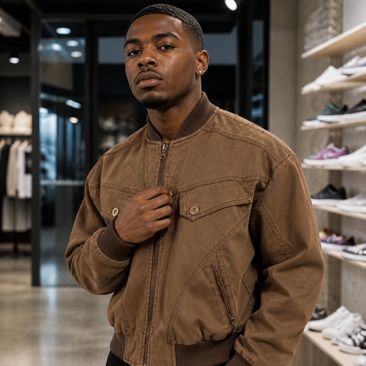 ​​Men's Vintage Workwear Jacket, Thickened Cotton Baseball Coat With Aesthetic, Rugged Streetwear For Urban Exploration​​_viptrois.com