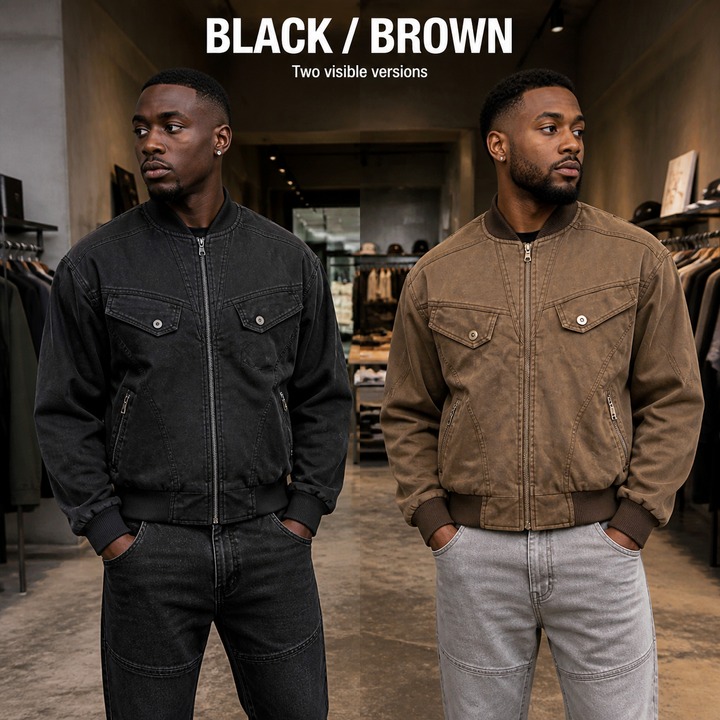 ​​Men's Vintage Workwear Jacket, Thickened Cotton Baseball Coat With Aesthetic, Rugged Streetwear For Urban Exploration​​_viptrois.com