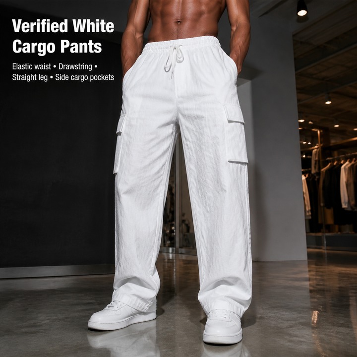 Men's Linen Trousers Spring Autumn Cargo Multi Pocket Straight Leg Loose Fit Pants_viptrois.com