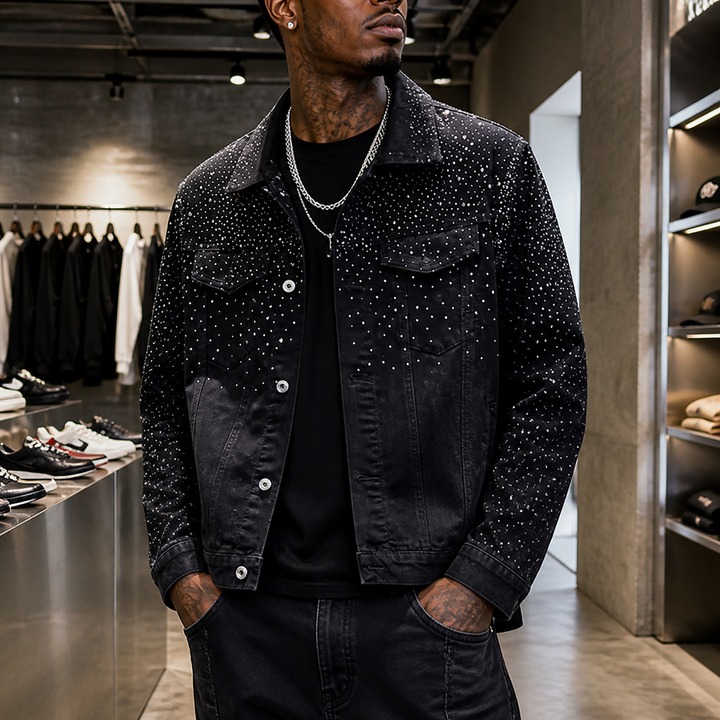 Men's Clothing High End Jacket Men's Spring And Autumn New Hot Diamond Lapel Jacket Men's Fashion Brand Tops_mkmklike.com