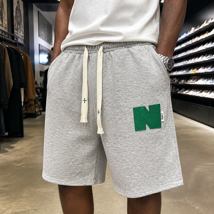 Men's Clothing Summer Embroidery Couple Casual Shorts Men And Women Ins Loose Straight Sports Pants Oversize Mid-length Pants_viptrois.com