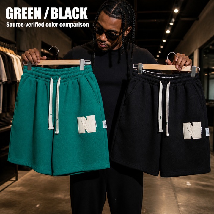 Men's Clothing Summer Embroidery Couple Casual Shorts Men And Women Ins Loose Straight Sports Pants Oversize Mid-length Pants_viptrois.com
