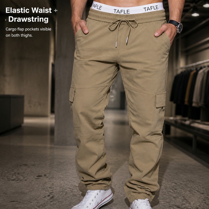 Men's Clothing Men's Twill Cargo Pants Style Multi Pocket Casual Commuting Sports Trousers For Formal & Casual_viptrois.com