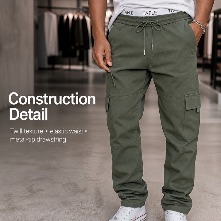 Men's Clothing Men's Twill Cargo Pants Style Multi Pocket Casual Commuting Sports Trousers For Formal & Casual_viptrois.com