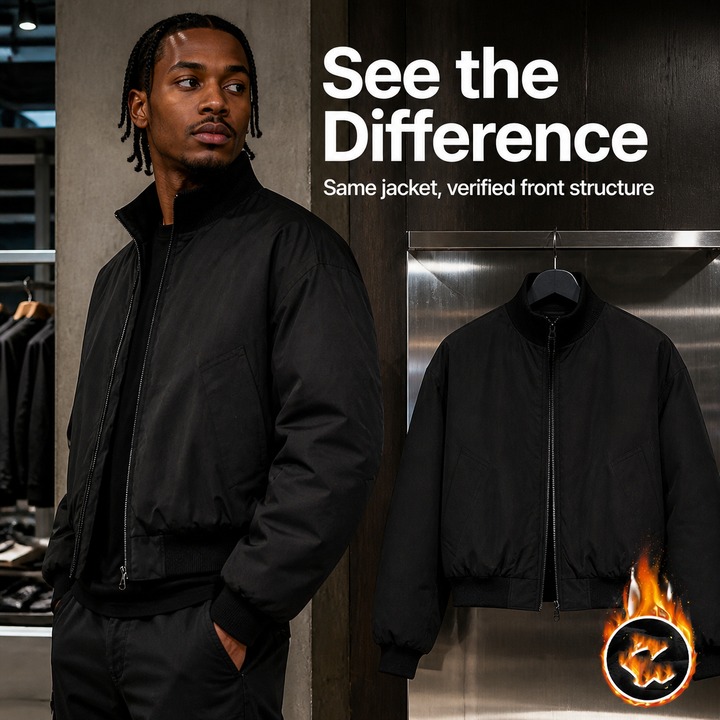 ​​Men's Brown Stand-Collar Bomber Jacket, Oversized Short Puffer Coat Vintage-Inspired Quilted Lining, Urban Streetwear Essential​​_viptrois.com